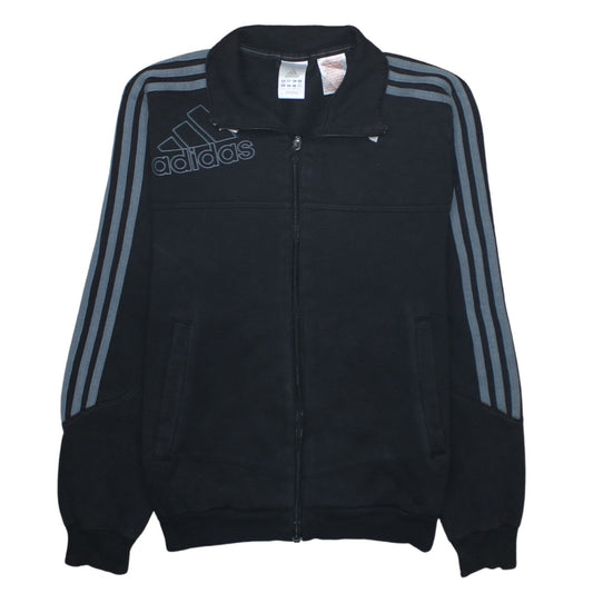 Additional front view of Adidas boys’ black track jacket 14 years full zip sports activewear