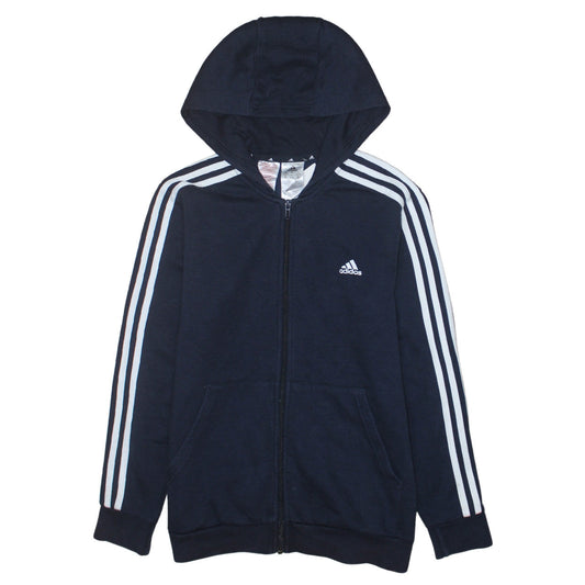 Additional front view of Adidas boys’ blue full zip hoodie 13-14 years regular fit sportswear
