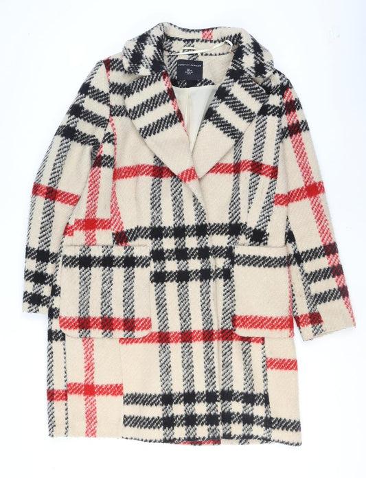 Womens UK Size 12 Dorothy Perkins Beige Overcoat