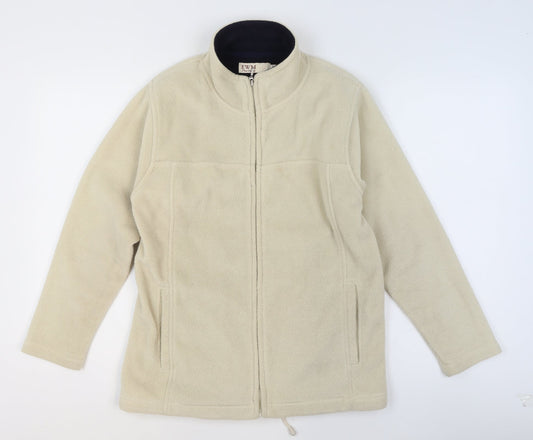 EWM Women’s Beige Fleece Full Zip Jacket Size 10 Regular Fit