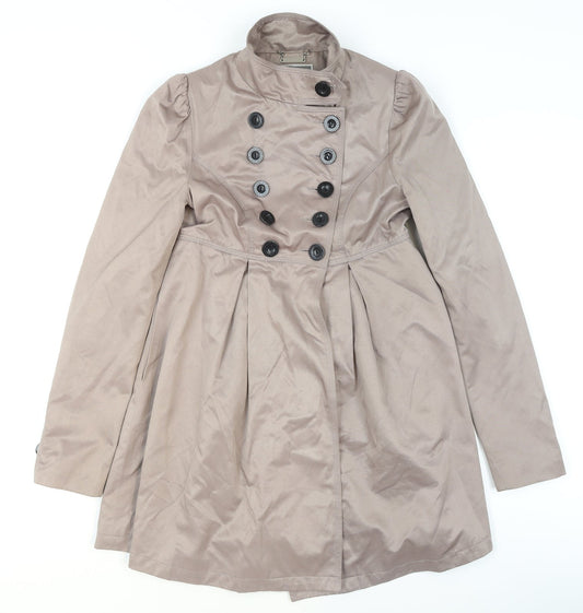 Womens UK Size 8 Lipsy Beige Trench Coat