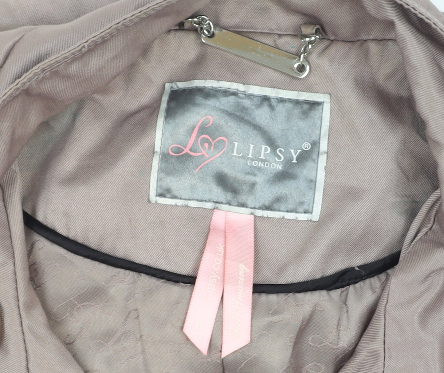 Womens UK Size 8 Lipsy Beige Trench Coat