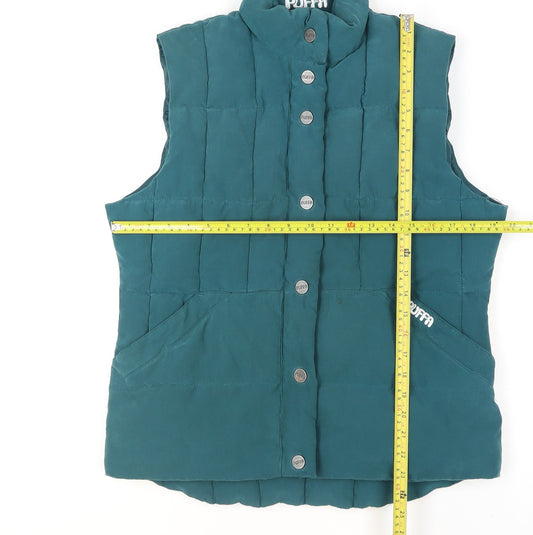 Womens UK Size 14 Puffa Green Puffer Jacket