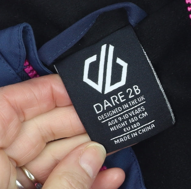 Additional view of Dare 2b girls’ pink & blue hooded puffer jacket 9-10 years winter coat