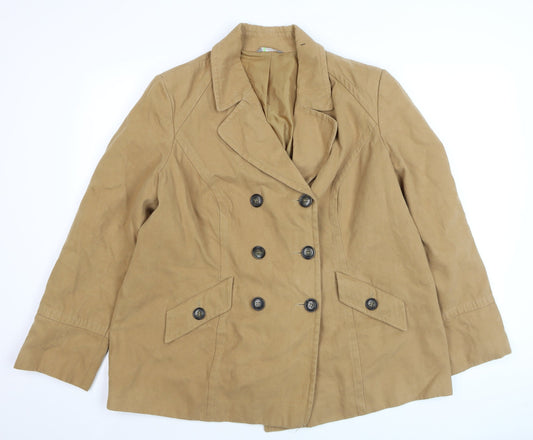 Womens UK Size 20 Marks and Spencer Beige Pea Coat