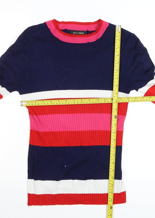 QED London Women's Multicoloured Striped Knit Jumper Size M