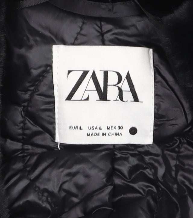 Womens UK Size L Zara Black Puffer Jacket