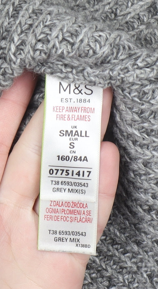 Womens UK Size S Marks and Spencer Grey Pullover Jumper