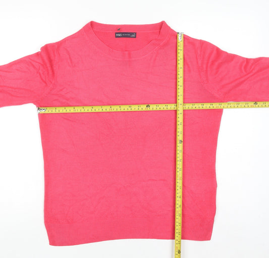 Womens UK Size 12 Marks and Spencer Pink Pullover Jumper