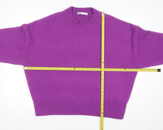 Womens UK Size XL Zara Purple Pullover Jumper