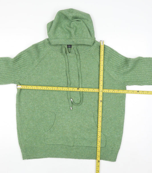 Mens UK Size M Marks and Spencer Green Pullover Hoodie