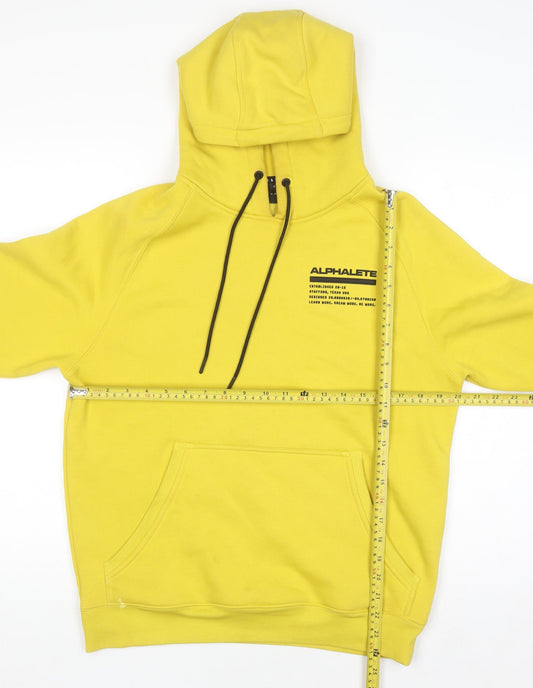 Womens UK Size S ALPHALETE Yellow Pullover Hoodie