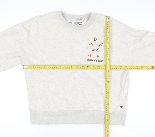 Womens UK Size S Scotch & Soda Grey Pullover Sweatshirt