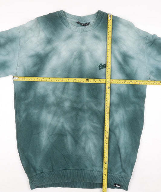 Mens UK Size S Pull & Bear Green Pullover Sweatshirt