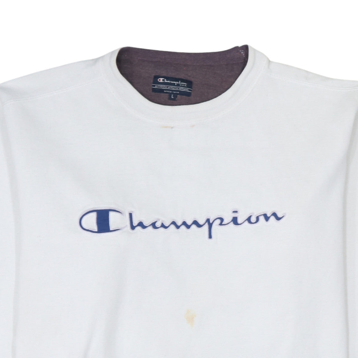 Mens UK Size L Champion White Pullover Sweatshirt