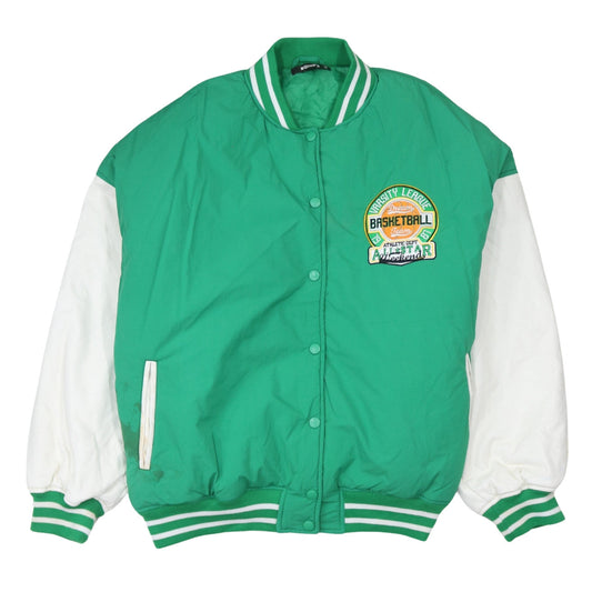 Womens UK Size 10 Missguided Green Varsity Jacket