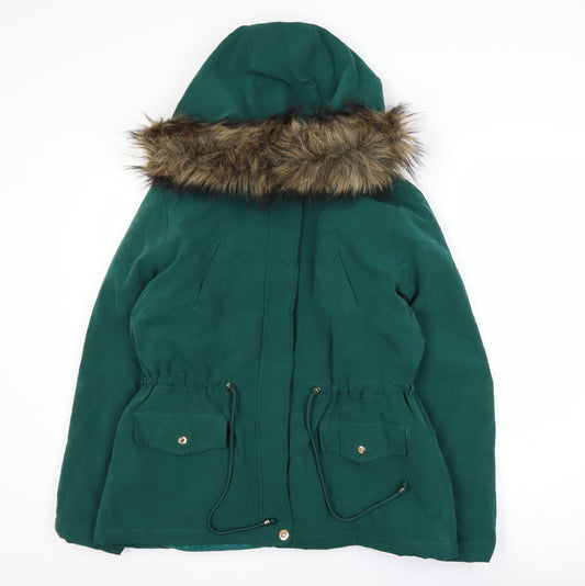Womens UK Size 12 Primark Green Parka Coat