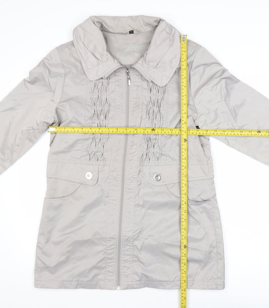 Finesse Women’s Grey Size 12 Mid-Length Zip Jacket
