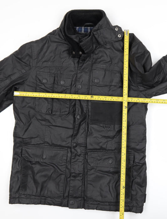 Next Men's Black Medium Military Style Cotton Jacket