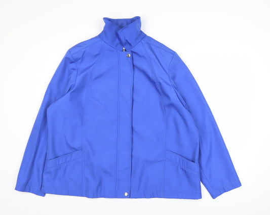 Bonmarché Womens Blue L Basic Mid-Length Zip Jacket