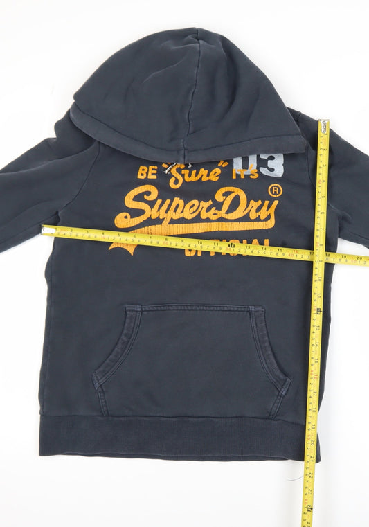 Mens UK Size M Superdry Blue Pullover Hoodie