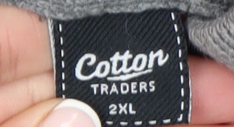 Mens UK Size 2XL Cotton Traders Grey Full Zip Jumper