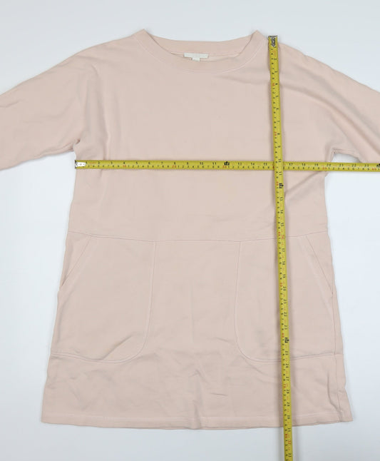 COS Women Beige Cotton Short Shift Dress XS Half Sleeve