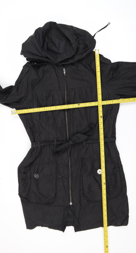 Womens UK Size 10 Marks and Spencer Black Parka Coat