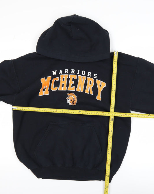 Mens UK Size M Gildan Black Pullover Hoodie