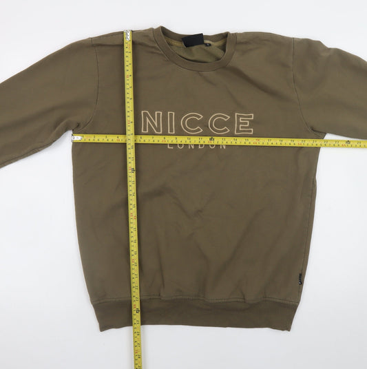 Mens UK Size L NICCE Brown Pullover Sweatshirt