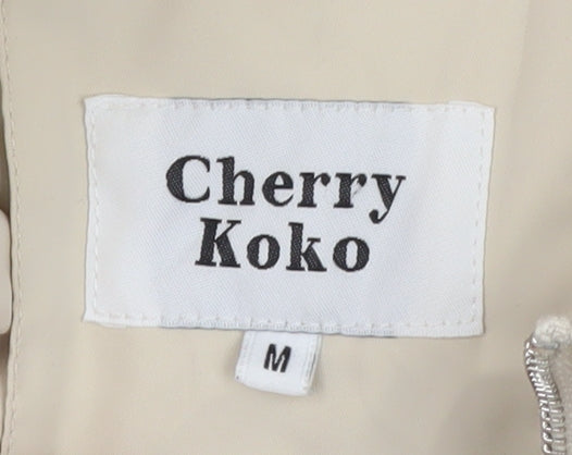 Womens UK Size M Cherry Koko Beige Puffer Jacket