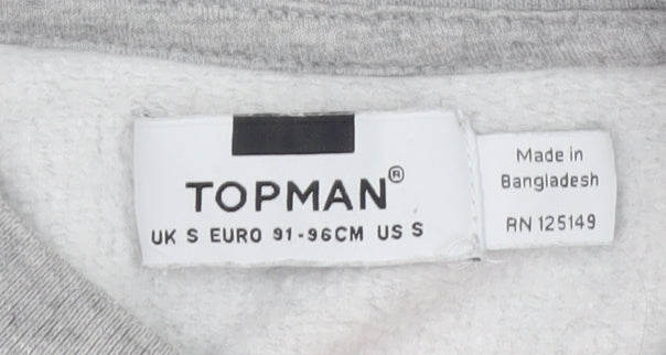 Mens UK Size S Topman Grey Pullover Sweatshirt
