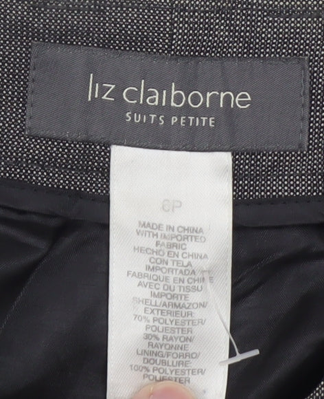 Womens UK Size 6P Liz Claiborne Classic Fit Dress Pants Grey Trousers