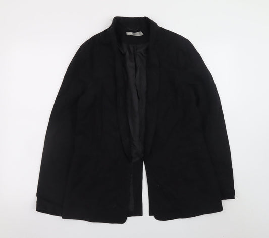Additional front view of ASOS Women’s Black Linen Blend Blazer, size UK 12, Regular Fit