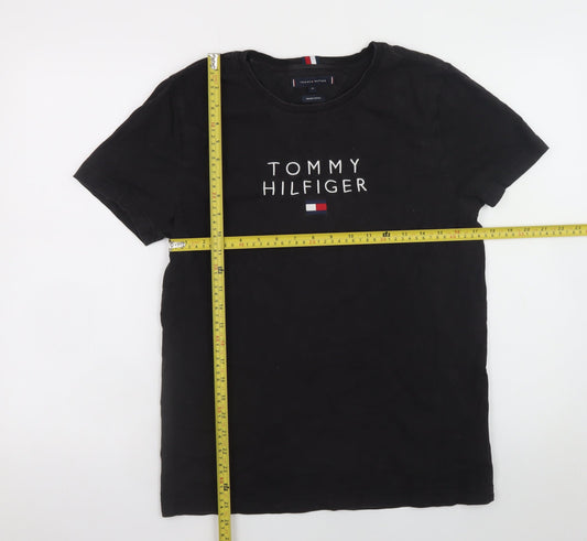 Mens UK Size M Tommy Hilfiger Black T-Shirt