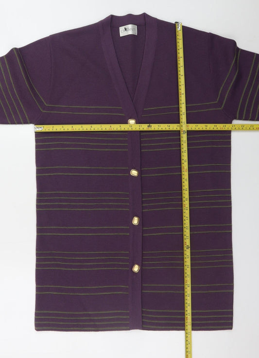 Womens UK Size M Chianti Purple Cardigan Jumper