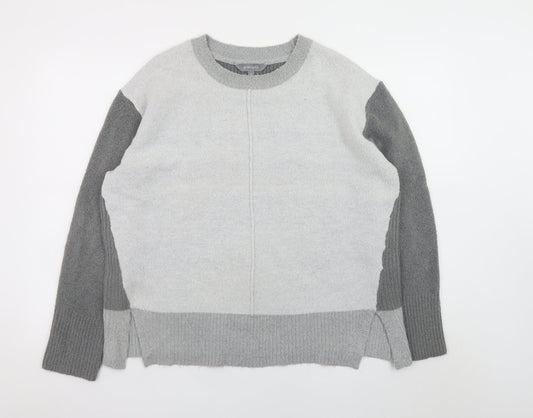 Additional front view of Principles Women Grey Wool Blend Crew Neck Jumper, size 14