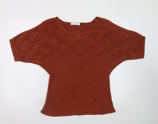 Womens UK Size M Classics Brown Pullover Jumper