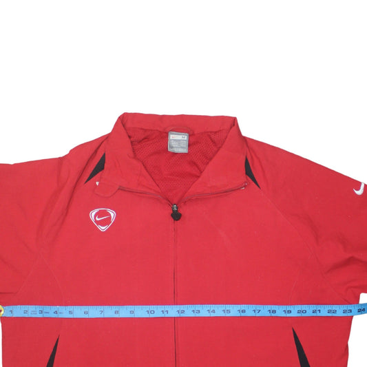 Nike Men's Red Track Jacket M Full Zip Sports Lightweight