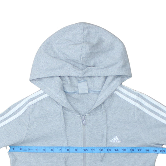 Womens UK Size 12 adidas Grey Full Zip Hoodie