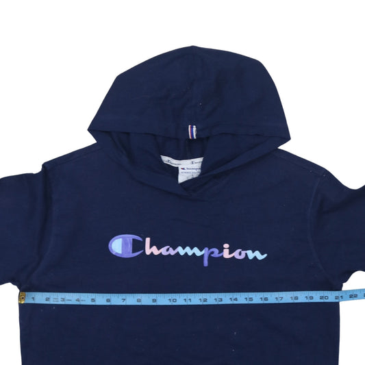 Womens UK Size L Champion Blue Pullover Hoodie