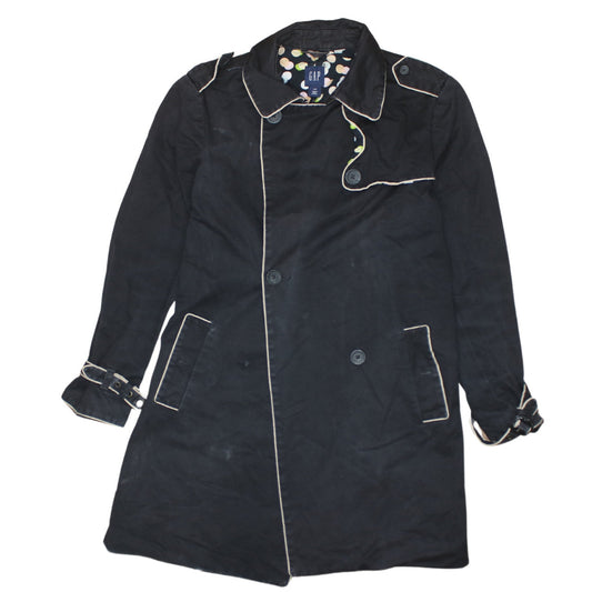 Womens UK Size L Gap Black Trench Coat