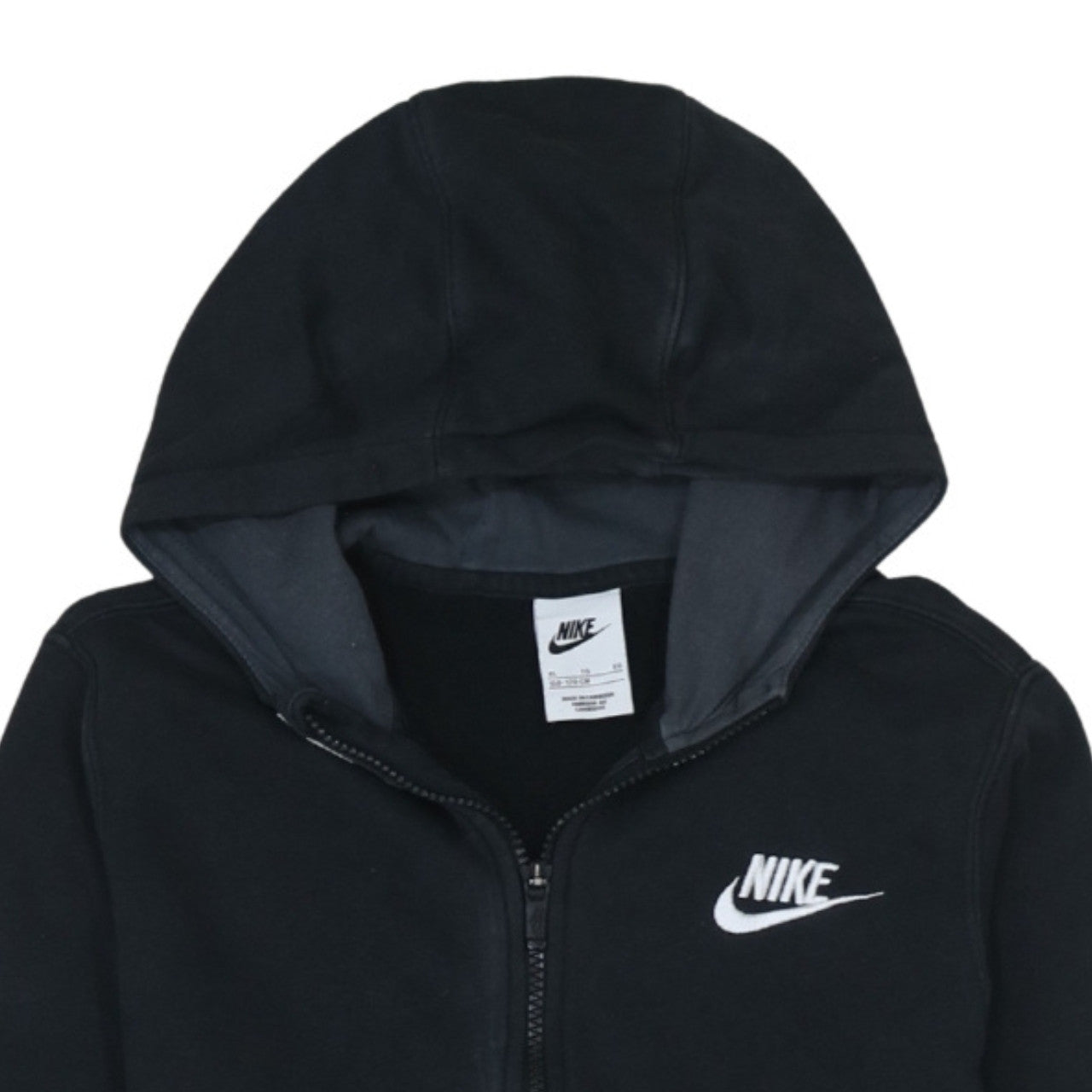 Additional view of Nike boys’ black xl full zip fleece hoodie with logo