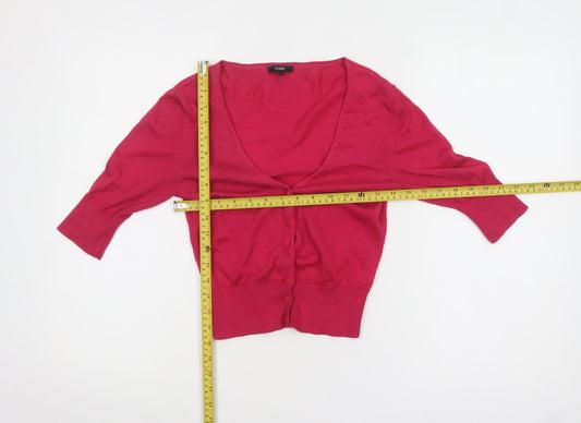 Womens UK Size 8 Hobbs Pink Cardigan Jumper