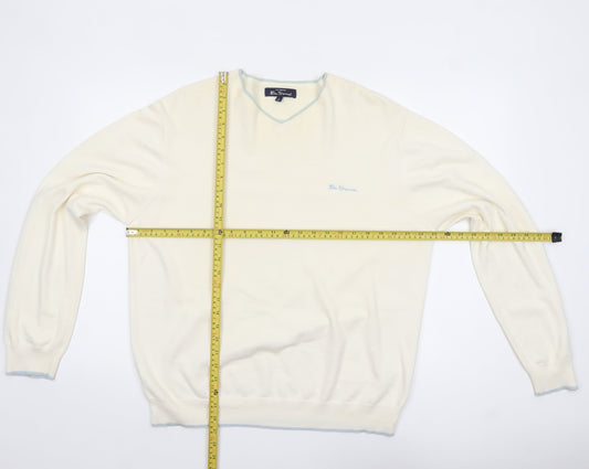 Mens UK Size XL Ben Sherman Ivory Pullover Jumper