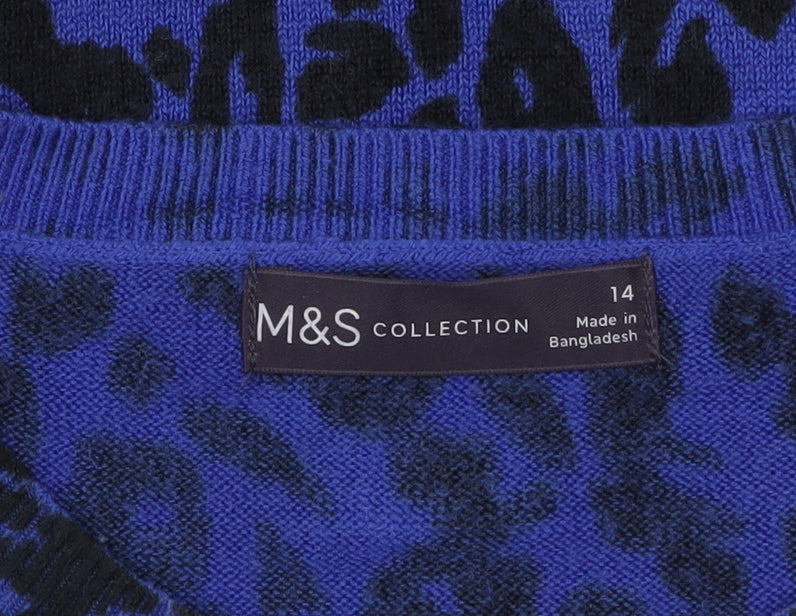 Womens UK Size 14 Marks and Spencer Blue Pullover Jumper