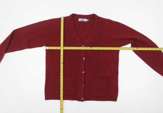 Honor Millburn Women's Red Acrylic Button Cardigan Size S 10-12