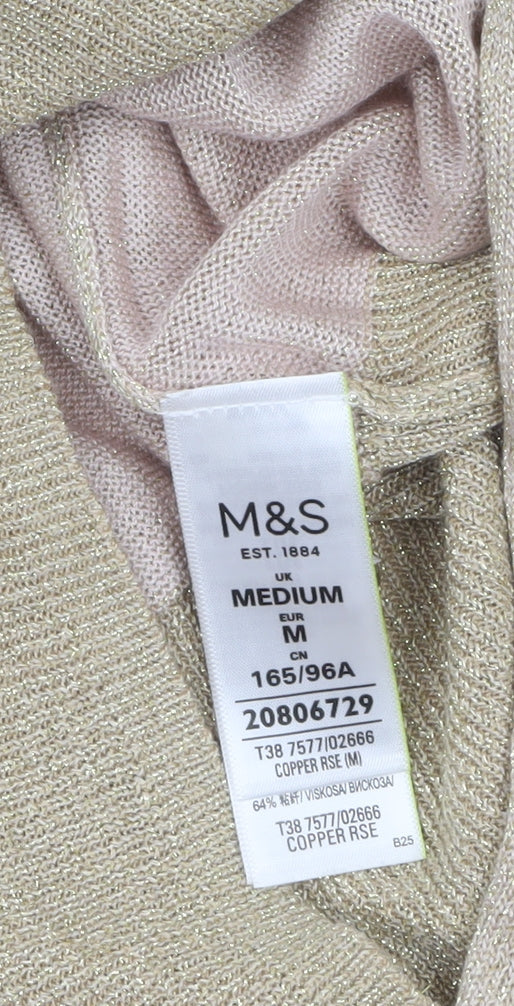 Womens UK Size M Marks and Spencer Beige Cardigan Jumper