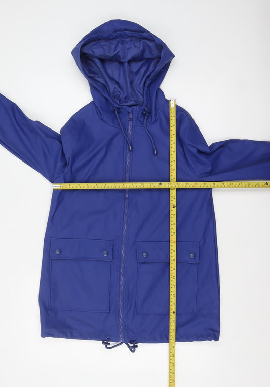 Womens UK Size 10 New Look Blue Rain Coat