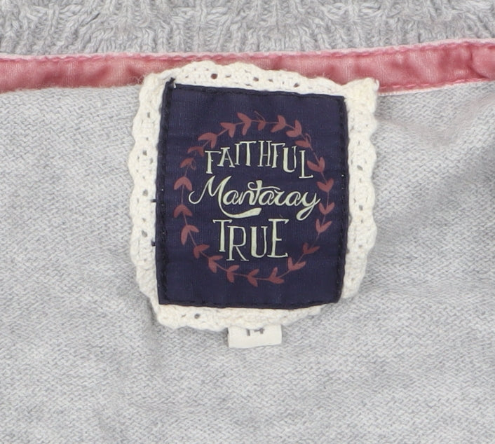 Womens UK Size L Mantaray Grey Cardigan Jumper